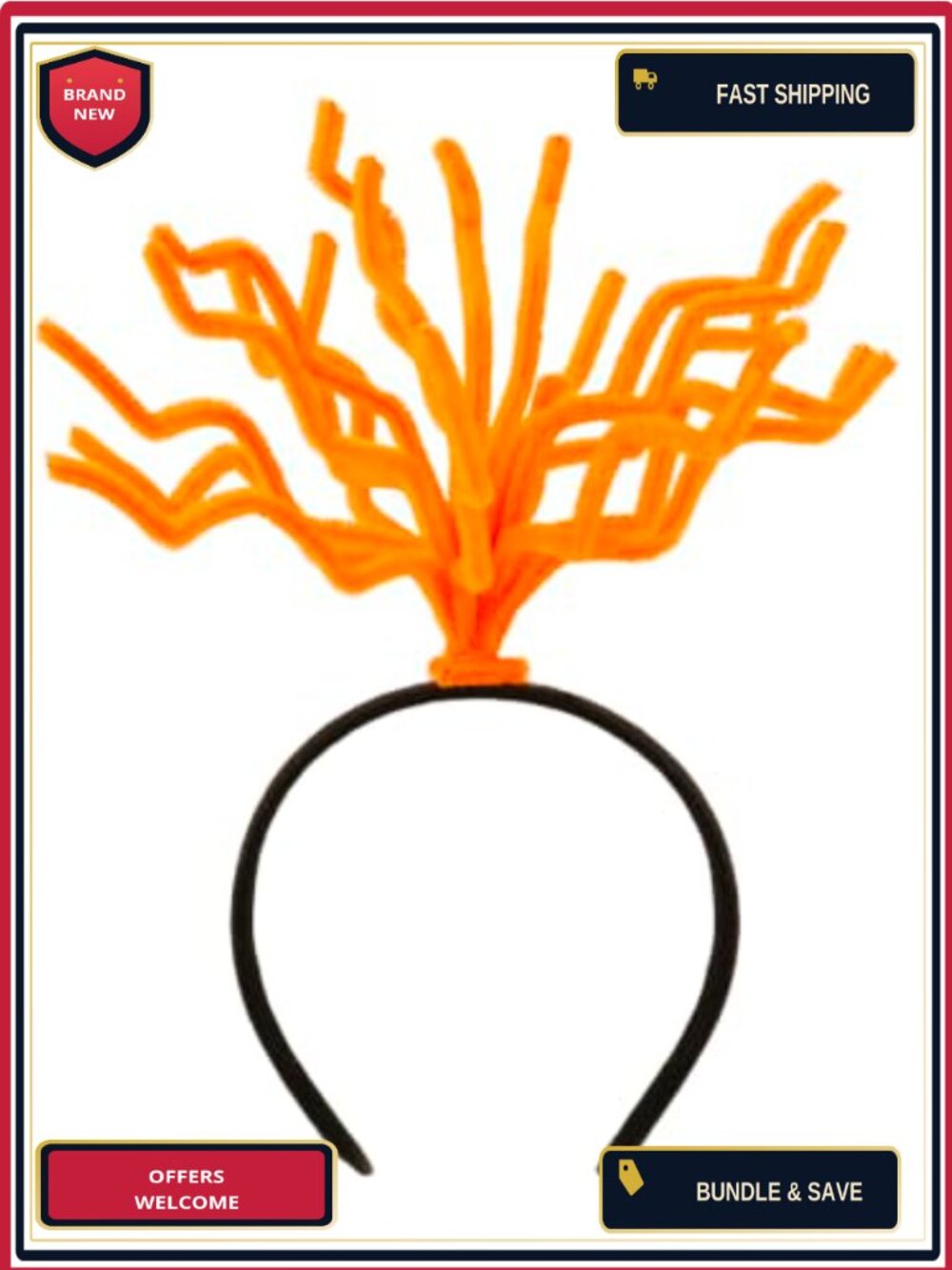 Orange Pipe Cleaner Headband Halloween Costume Accessory for Adults